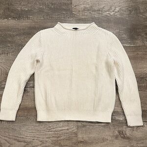 J. Crew Re-Imagined Women's Cream Roll Neck Cable Knit Sweater